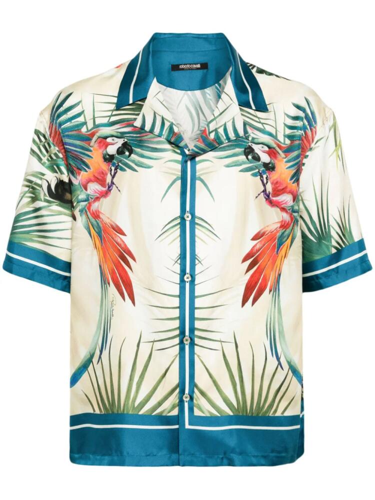 Roberto Cavalli Jungle-print silk shirt - Blue Cover