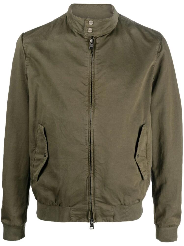 Herno Cazadora cotton-linen bomber jacket - Green Cover