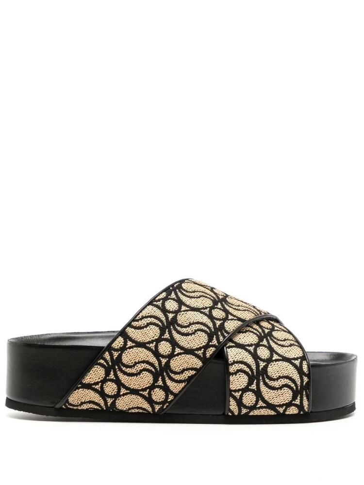 Stella McCartney monogram-pattern open-toe slides - Brown Cover