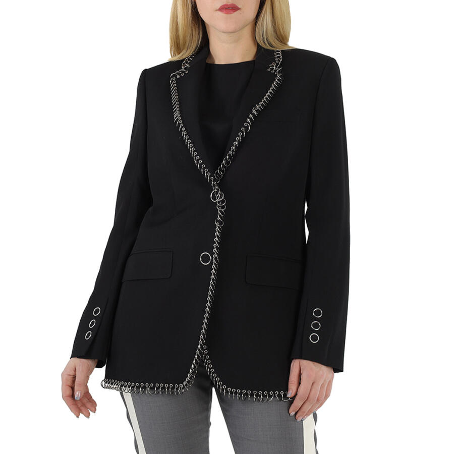 Burberry Black Sidon Ring-pierced Boxy Blazer Cover