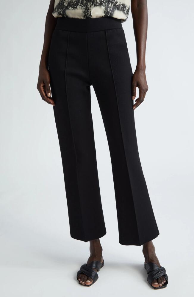 Lafayette 148 New York Foley Crepe Knit Flare Ankle Pants in Black Cover