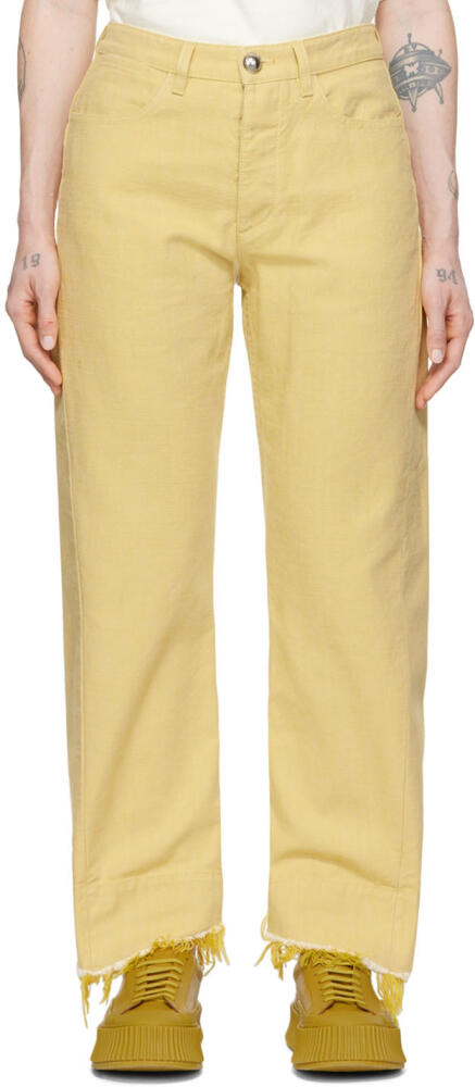 Jil Sander Yellow Raw-Cuff Jeans Cover