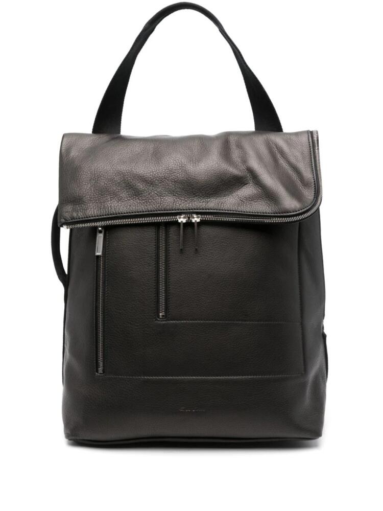 Rick Owens flap-detail leather cargo backpack - Black Cover