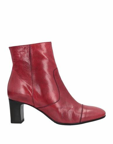 Mara Bini Woman Ankle boots Red Soft Leather Cover