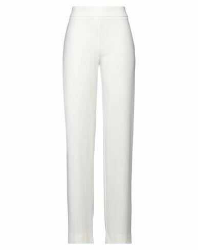 D. exterior Woman Pants White Polyester, Elastane Cover