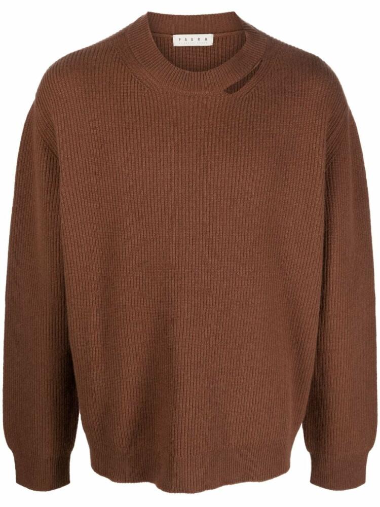 Paura cut-out virgin wool jumper - Brown Cover