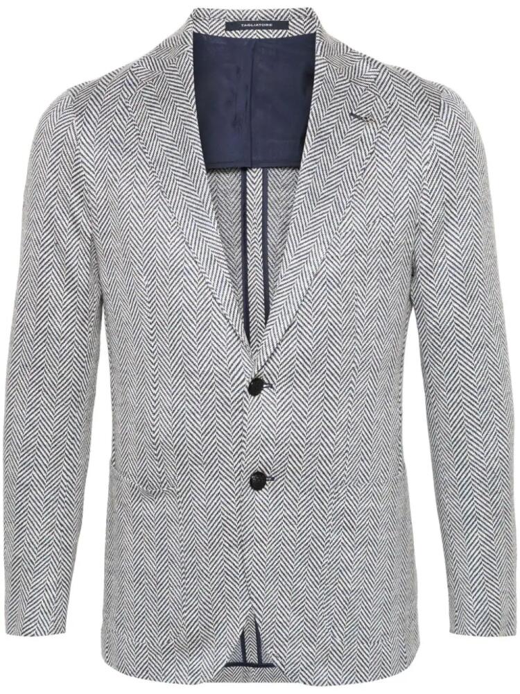 Tagliatore single-breasted linen blazer - Blue Cover