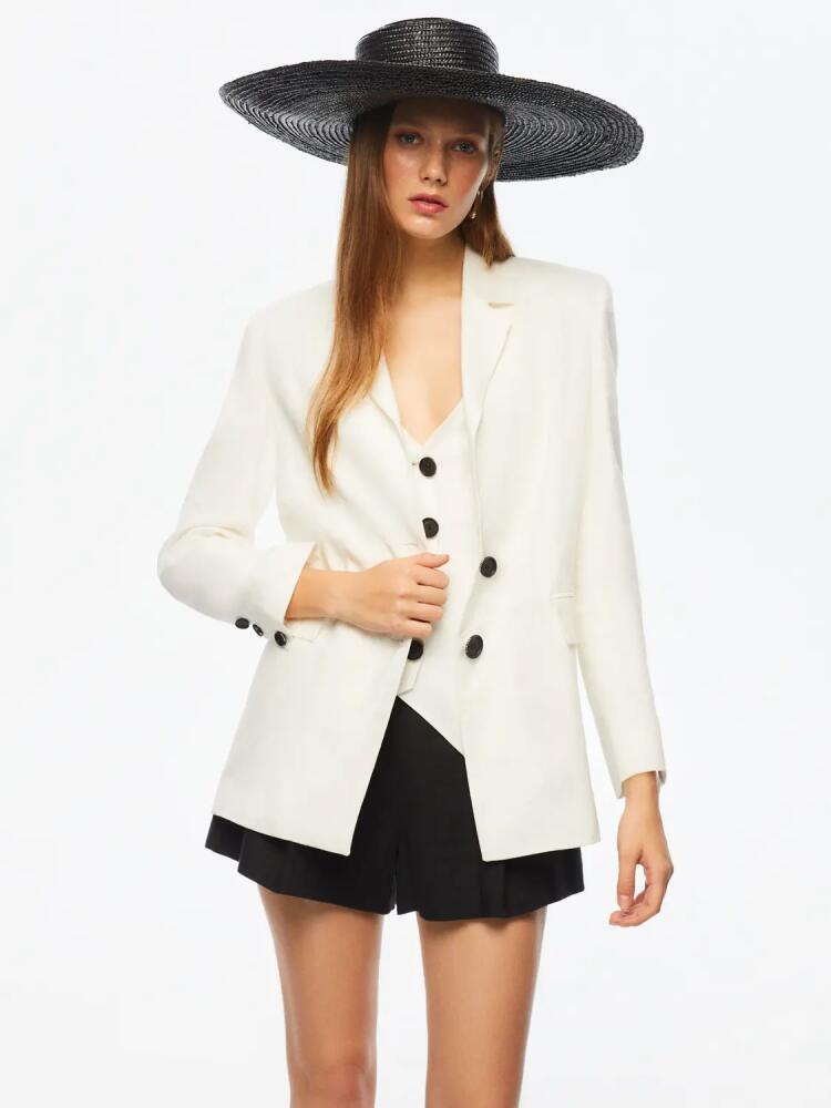 Nocturne Double-Breasted Linen Jacket in Ivory Cover