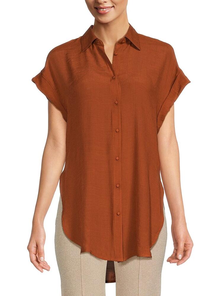 NANETTE nanette lepore Women's Side Slit Shirt - Ginger Bread Cover