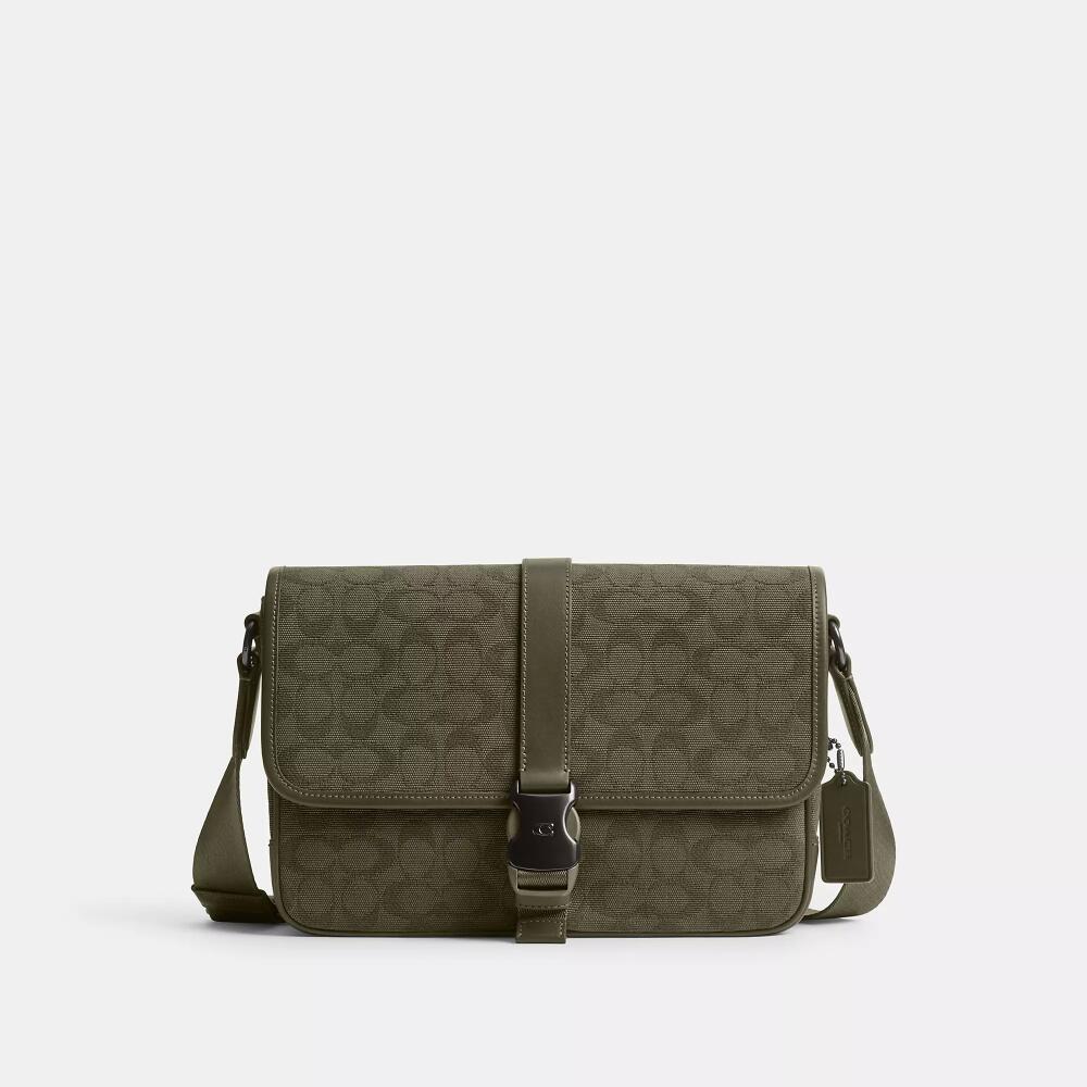 Coach League Messenger Bag In Signature Canvas Jacquard Cover