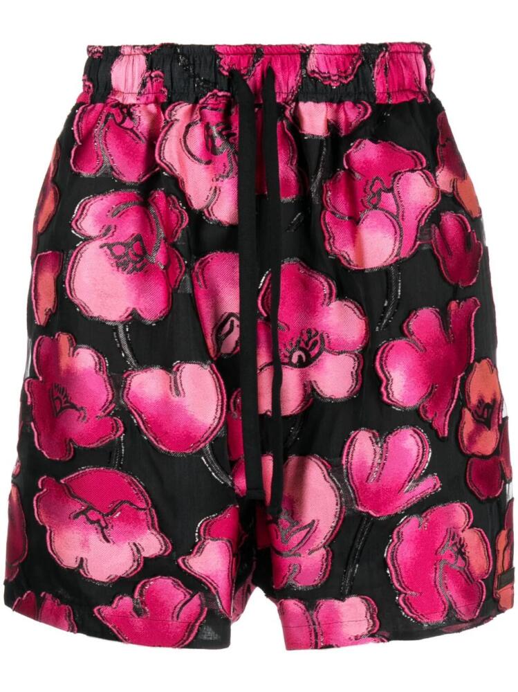 4SDESIGNS floral-print drawstring shorts - Black Cover