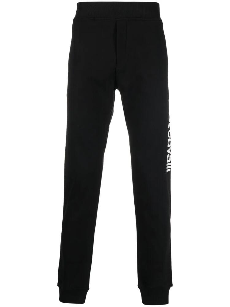 Just Cavalli logo-print cotton track pants - Black Cover