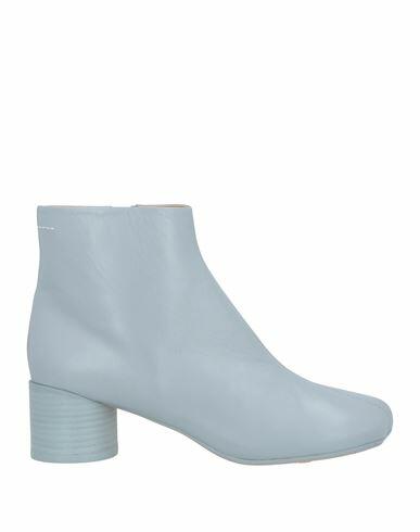 Mm6 Maison Margiela Woman Ankle boots Sky blue Leather Cover