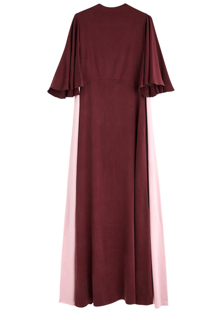 Roksanda Kalydria Cape-effect Silk Gown - Red Burgundy Cover