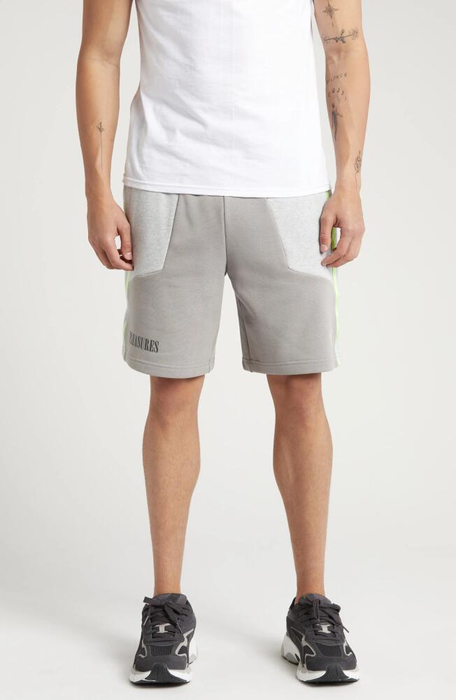 PUMA x PLEASURES Cotton French Terry Sweat Shorts in Light Gray Heather Cover