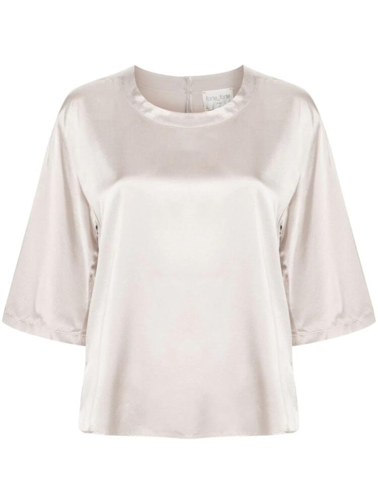 Forte Forte satin T-shirt - Neutrals Cover