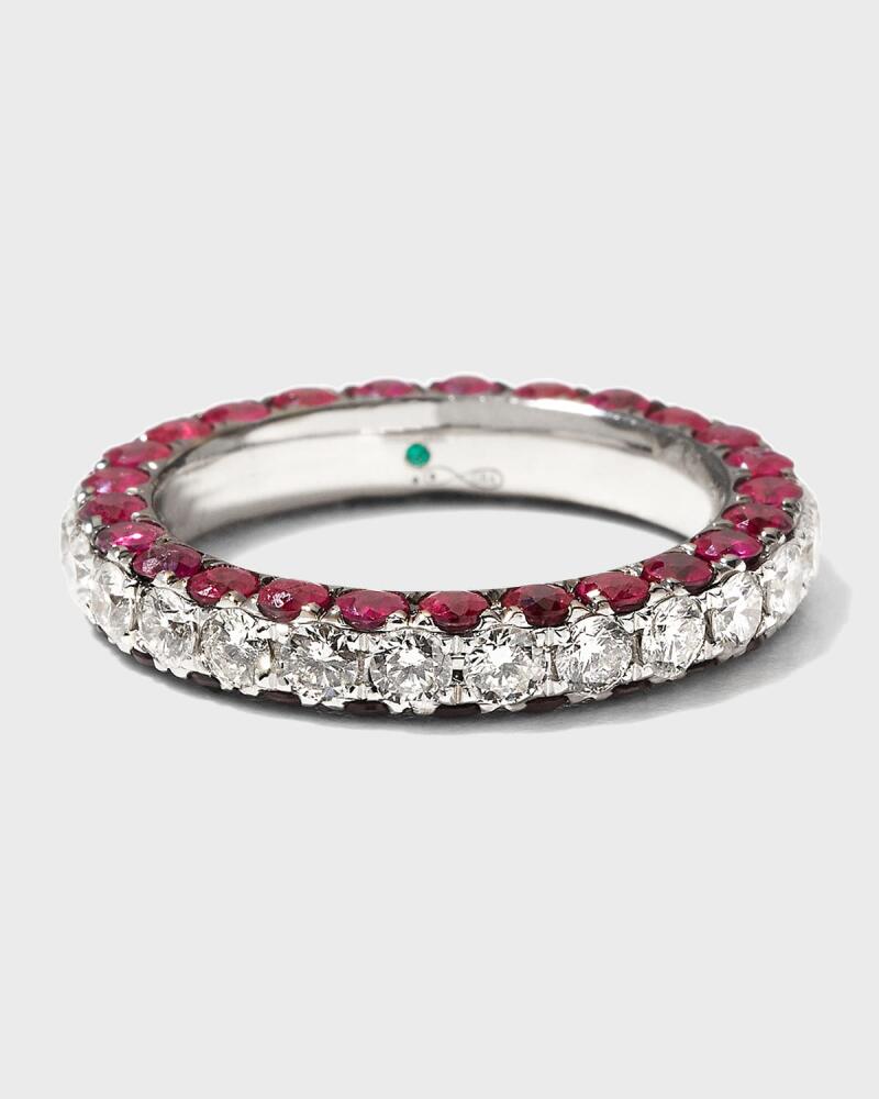 Graziela Gems Ruby and Diamond 3-Sided Band Ring, Size 7 Cover