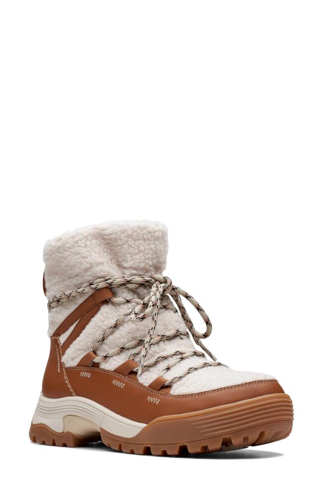 Clarks(r) ATL Hike Up Waterproof Faux Shearling Boot in Ivory/Warmlined Combo Cover