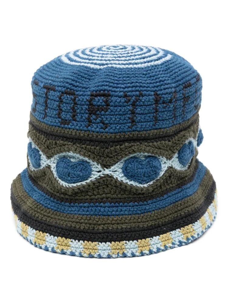 STORY mfg. Brew crochet-knit bucket hat - Blue Cover