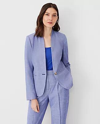 Ann Taylor The Petite Cutaway Blazer in Cross Weave Cover