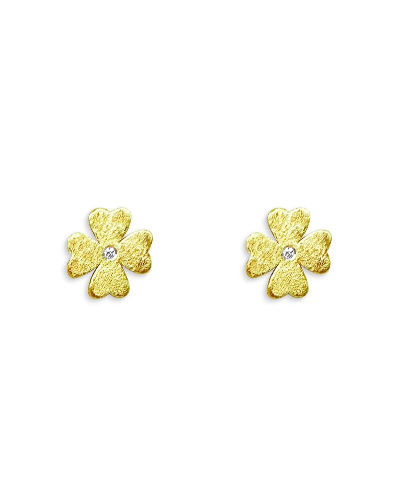 Meira T 14K Yellow Gold Diamond Accent Flower Stud Earrings Cover