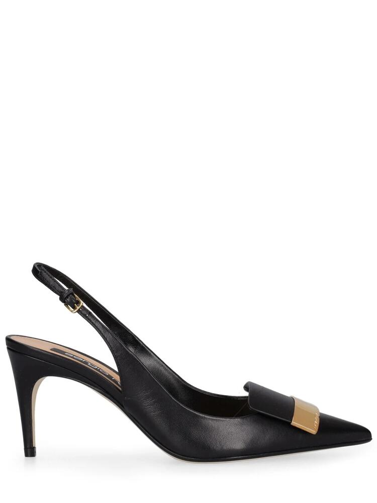 SERGIO ROSSI 75mm Leather Slingback Pumps Cover