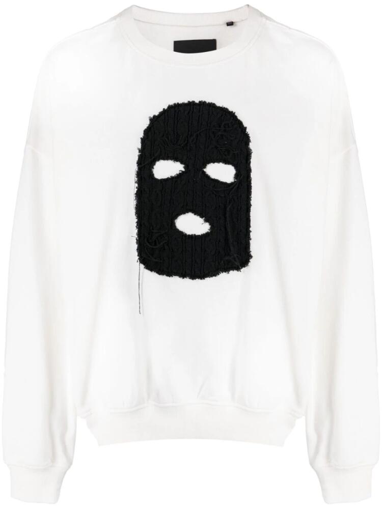 Mostly Heard Rarely Seen brushed graphic-print cotton sweatshirt - White Cover