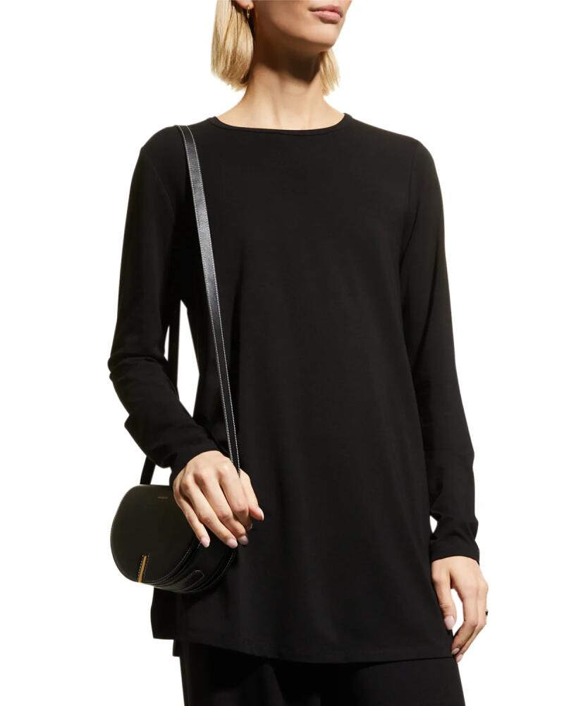 Eileen Fisher Long-Sleeve Side-Slit Jersey Tunic Cover