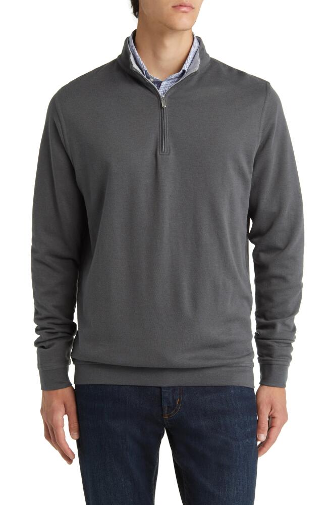 Peter Millar Comfort Interlock Quarter Zip Pullover in Iron Cover