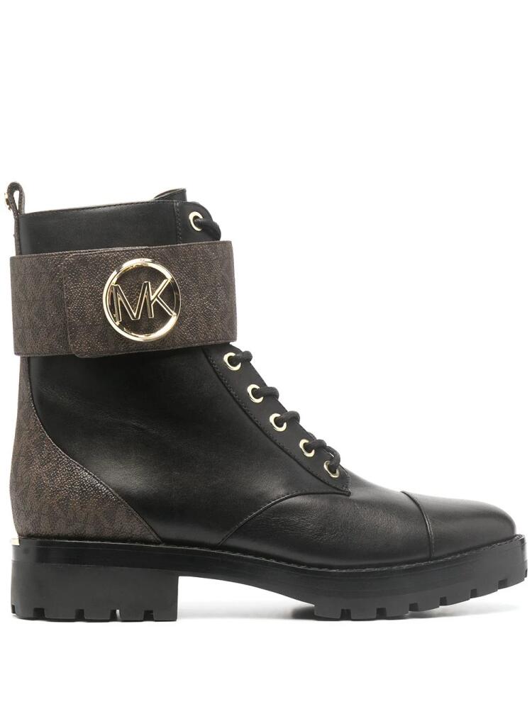 Michael Michael Kors logo-print combat boots - Black Cover