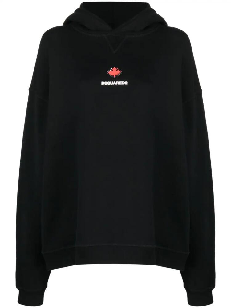 DSQUARED2 logo-print cotton hoodie - Black Cover