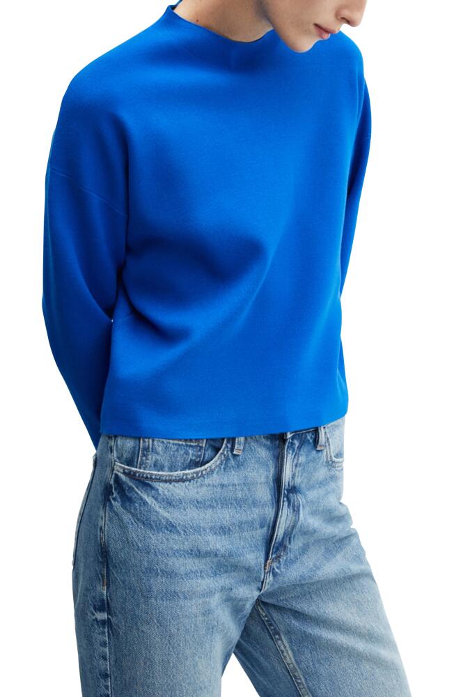 MANGO Funnel Neck Sweater in Blue Cover