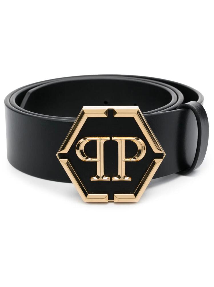 Philipp Plein Hexagon leather belt - Black Cover