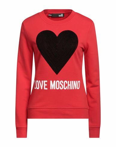 Love Moschino Woman Sweatshirt Red Cotton, Elastane Cover