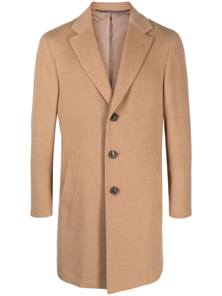 Canali notched-lapels single-breasted coat - Brown Cover