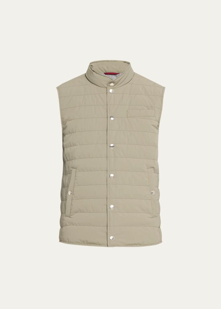 Brunello Cucinelli Men's Nylon Snap-Front Vest Cover