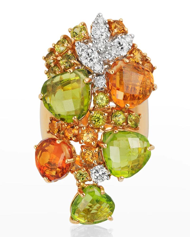 Andreoli Yellow Gold Diamond, Citrine and Peridot Ring Cover