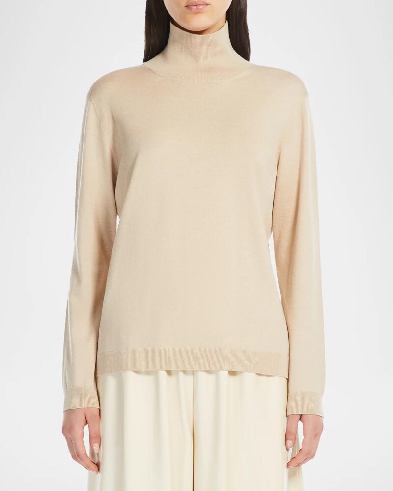 Weekend Max Mara Kiku Turtleneck Silk-Wool Sweater Cover