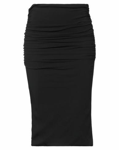 Versace Woman Midi skirt Black Viscose, Elastane Cover