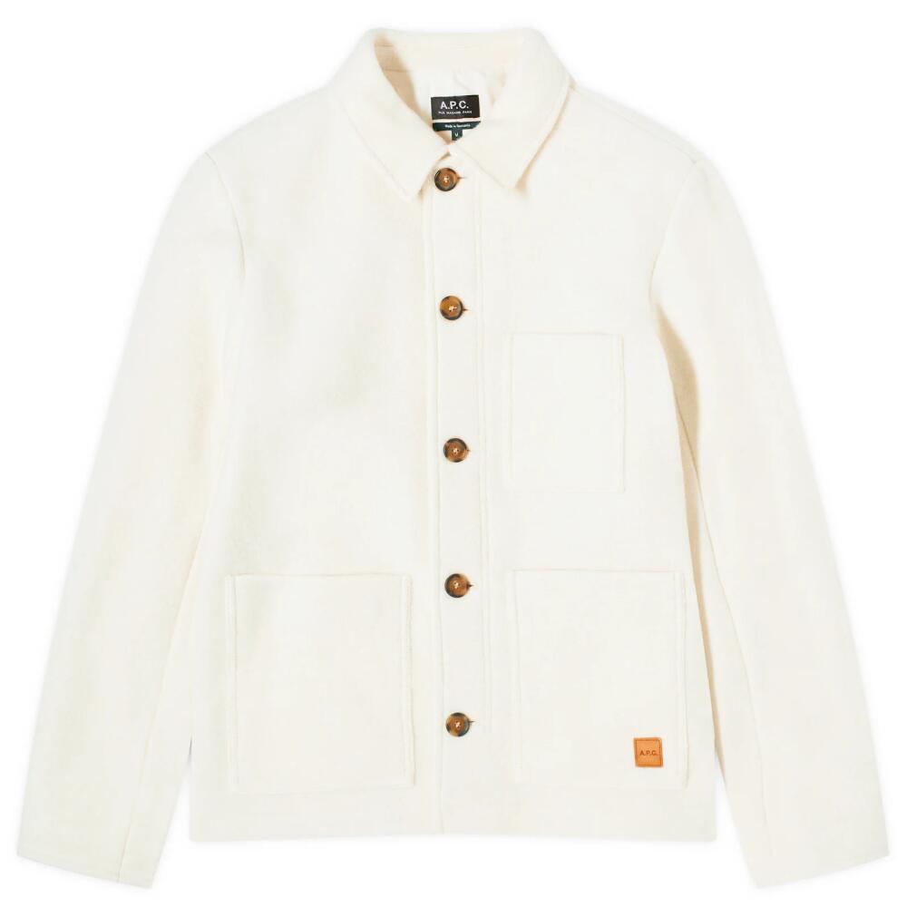 A.P.C. Men's Emile Wool Chore Jacket in Ecru Cover