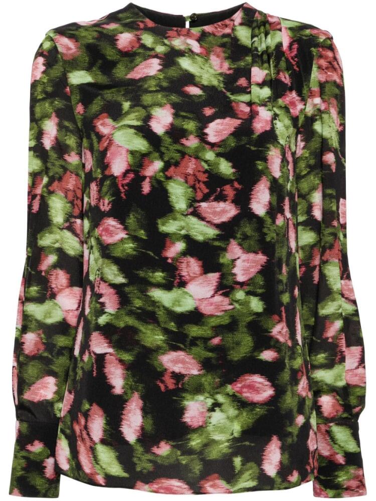 ERDEM printed draped blouse - Black Cover