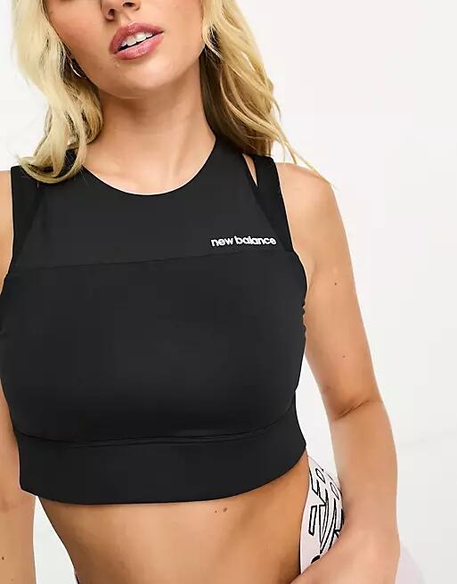 New Balance Active sports bra with logo in black Cover