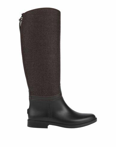 Fabiana Filippi Woman Boot Dark brown Rubber, Textile fibers Cover