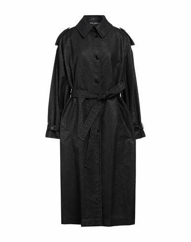 Dolce & gabbana Woman Overcoat & Trench Coat Black Polyester, Cotton, Metallic Polyester Cover