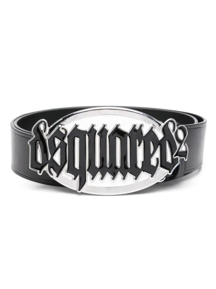 DSQUARED2 Gothic logo-buckle leather belt - Black Cover