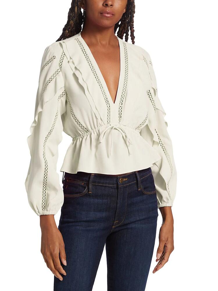 Derek Lam 10 Crosby Women's Freiya Ruffle Blouse - Ivory Cover