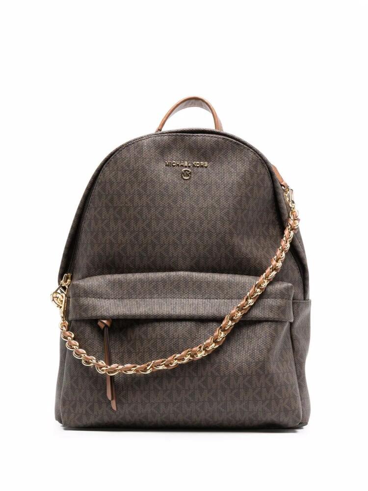 Michael Kors Slater monogram-logo backpack - Brown Cover