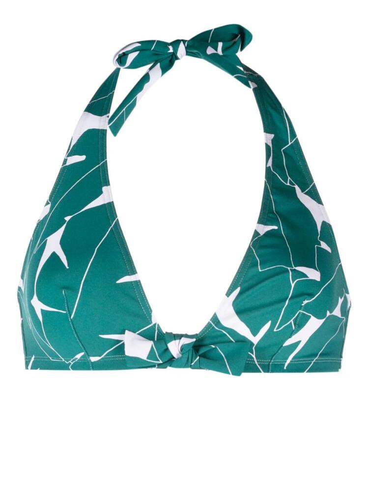 ERES abstract-print triangle-cup bikini top - Green Cover