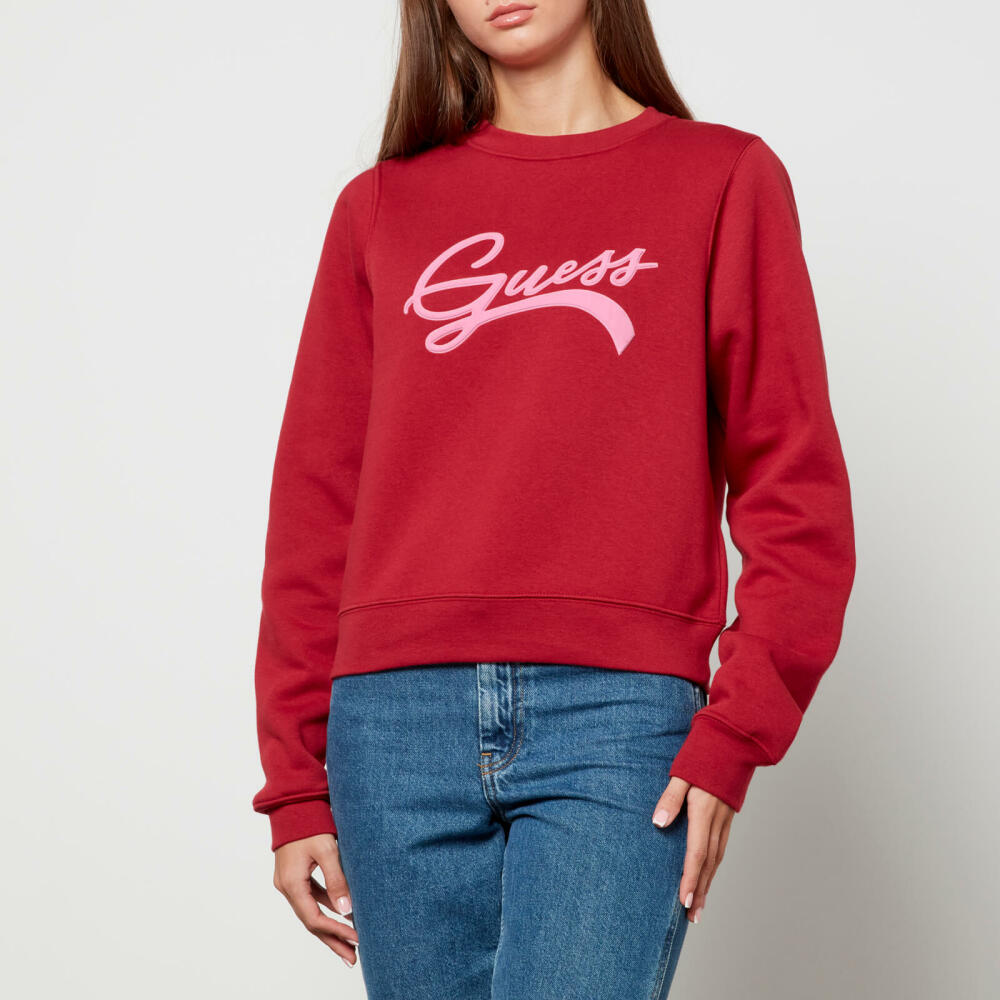 Guess Logo-Appliquéd Fleece-Back Cotton-Blend Jersey Sweatshirt Cover