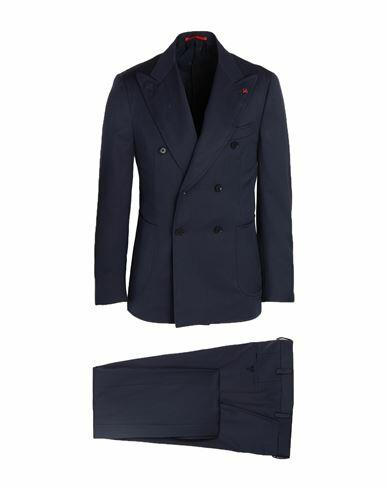 Isaia Man Suit Navy blue Wool Cover